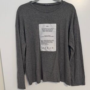 ZARA Gray Graphic Top